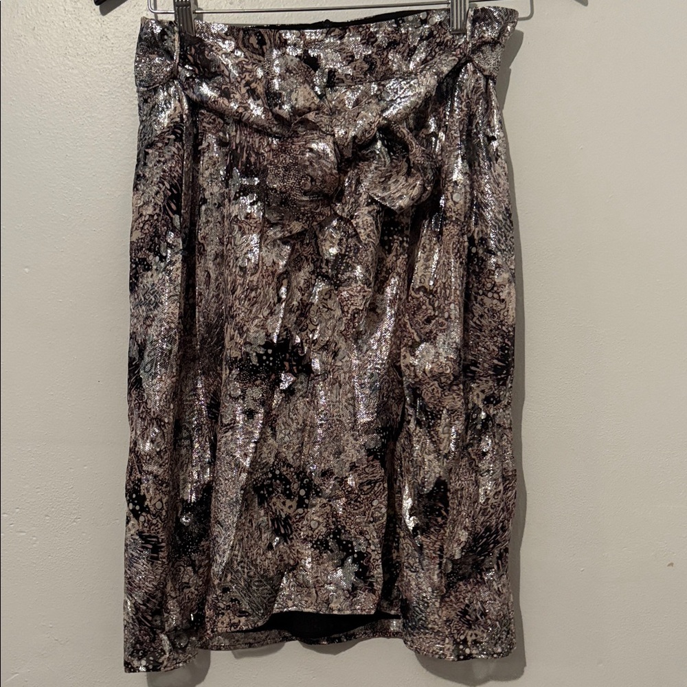 IRO Metallic Black and Silver Mini Skirt